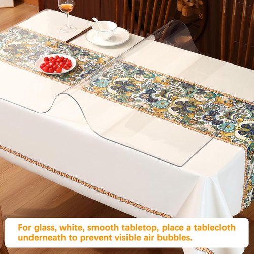 30 x 48 " Clear Plastic Dining Table Protector Tablecloth Desk Pad Mat Wooden Furniture Coffee Glass End Side Banquet Dinner Pub Bar Table Cloth Top Protection Cover Waterproof Rectangular PVC Vinyl