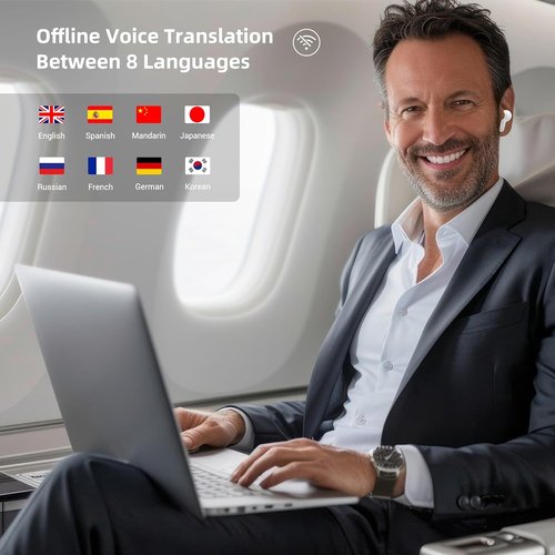 ANFIER M3 AI Translation Earbuds - Real-Time Two-Way Translation, Supports 144 Languages & Accents