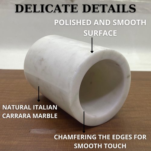 KC KULLICRAFT Natural Marble Pencil Pen Holder Stand for Desk, Makeup Brush Cup for Girls, Bathroom Tumbler Cup, Durable Office & Home Organizer Pencil Holder