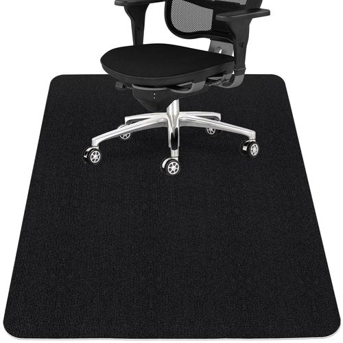 Sycoodeal Office Chair Mat for Hardwood Floor,Office Computer Gaming Chair Mat for Tile Floor,Large Floor Protector Rug,Anti-Slip,Easy to Clean,Pure Black(48"x60")