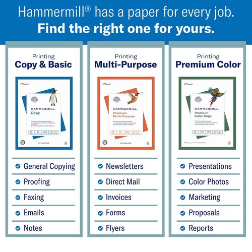 Hammermill Printer Paper, Premium Laser Print 32 lb, 11 x 17-1 Ream (500 Sheets) - 98 Bright, Made in the USA, 104653R