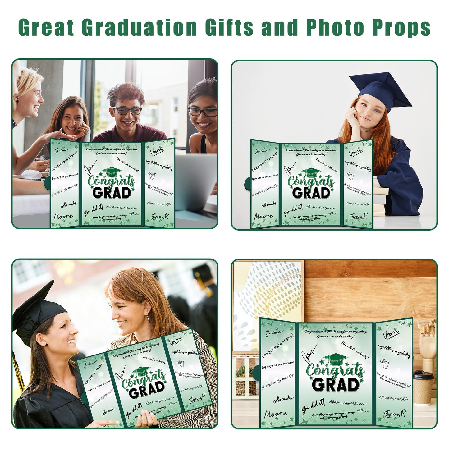 Trgowaul 2026 Graduation Party Decorations, Green Class of 2026 Guest Book Alternative, Congrats Grad Signature Certificate Board, Congrats Grad Sign, Graduation Party Supplies Favors Gifts