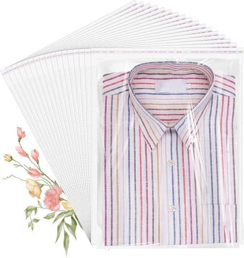 Cellophane Bags - 100 Pcs Resealable Clear Poly Bags for Clothes, Party Favors & Artwork | 10x14 Inches