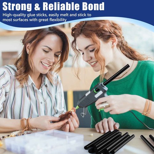 Threlaco 240 Pack Hot Glue Sticks Black Hot Melt Adhesive Glue Sticks for All Temp Guns 8 Long x 0.43 Dia Multipurpose for Kids Adults DIY Art Craft Sealing Repairing Festival Decoration 11.5lb