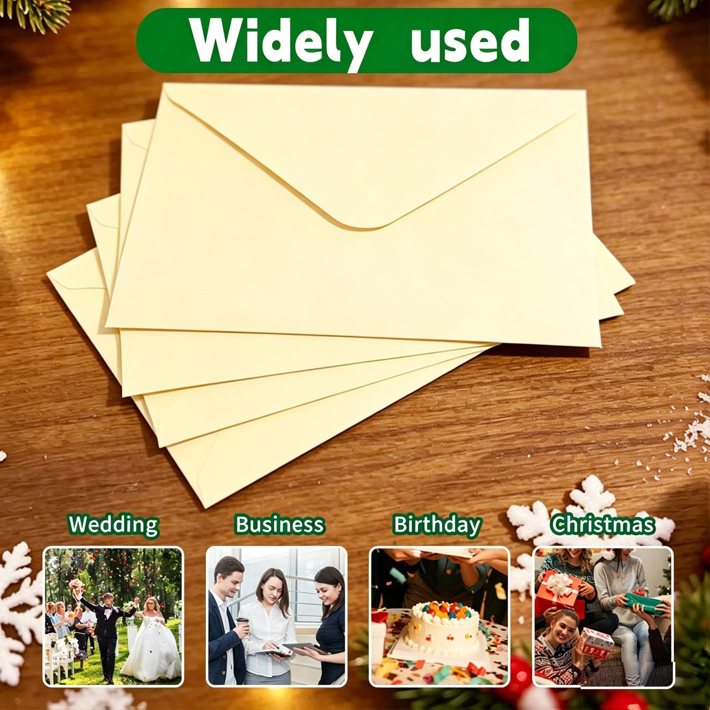 30 Pack 5x7 Inch Envelopes with Gold Seal Stickers, A7 Envelopes for Wedding Invitations, Greeting Card (30, Beige)