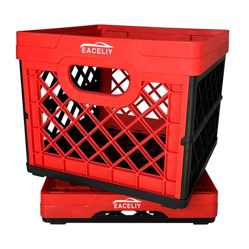 EACELIY 30.49L 2 PACKS Collapsible Stackable Storage Containers,2-Pack 30.49L Space-Saving Foldable Organizer Bins with Lids, Leakproof Kitchen Bathroom Garage Organizing Baskets
