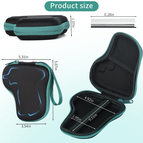 EVA Protective Case is Compatible with Micro Stitch Gun for Clothes,including 2000 Pieces of 0.18-Inch Micro Fasteners (Half White and Half Black)