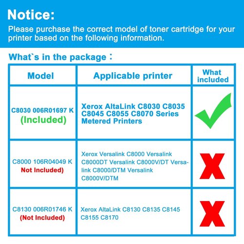 LCL C8030 C8035 C8045 C8055 Toner Cartridge Replacement for Xerox AltaLink C8030 C8035 C8045 C8055 C8070 006R01697 6R1697 High Yield (1-Pack, Black)