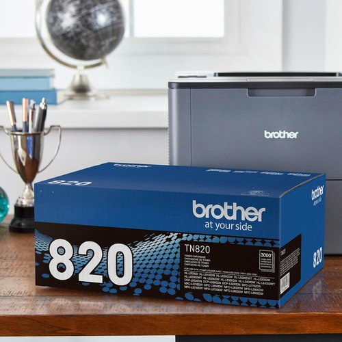 Brother Genuine Toner Cartridge TN820 - High-Yield Black Toner for Up to 3,000 Pages