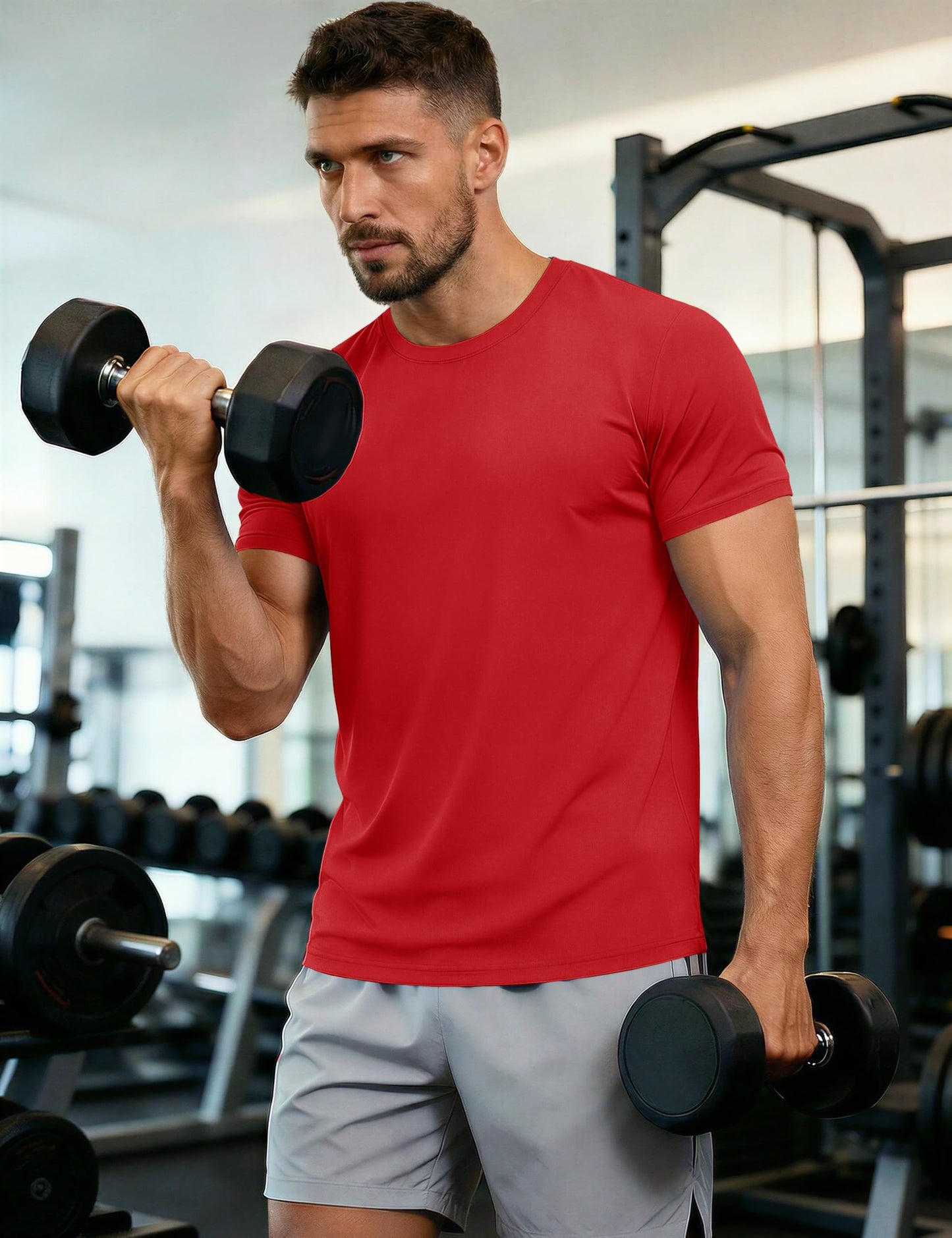 Athletic T-Shirts for Men Summer Shirts Quick Dry Top Tee Rash Guards Running Shirt Dry Fit Lightweight Sun Shirts Gym Active T-Shirt