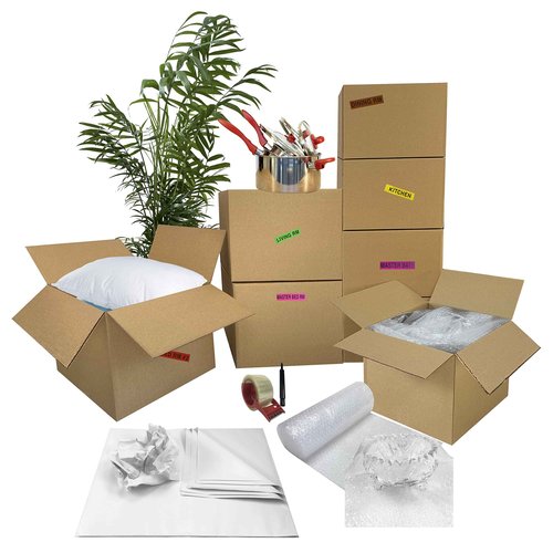 UBOXES Moving Boxes - 2 Room Bigger Smart Moving Kit - 28 Boxes,Tape, More