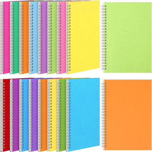 Pasimy Spiral Notebooks - 15 Pack College Ruled Journals in Pastel Colors | 8.3 x 5.5 Inch Size