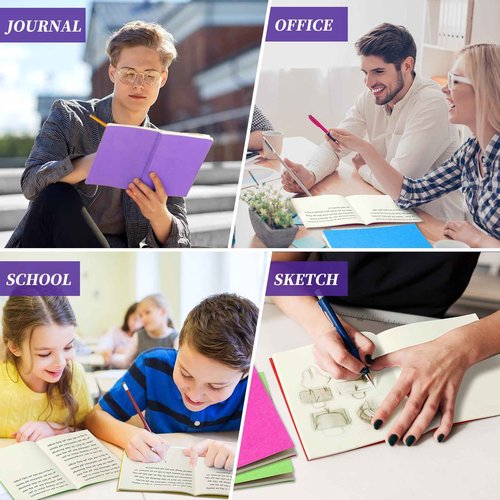 Thenshop 30 Pcs A5 Kraft Notebooks Blank Journal Bulk Unlined Paper Sketchbooks Composition Notebooks 60 Pages 8.3 x 5.5 Inch for Students Office School Back to School Supplies(Bright Color)
