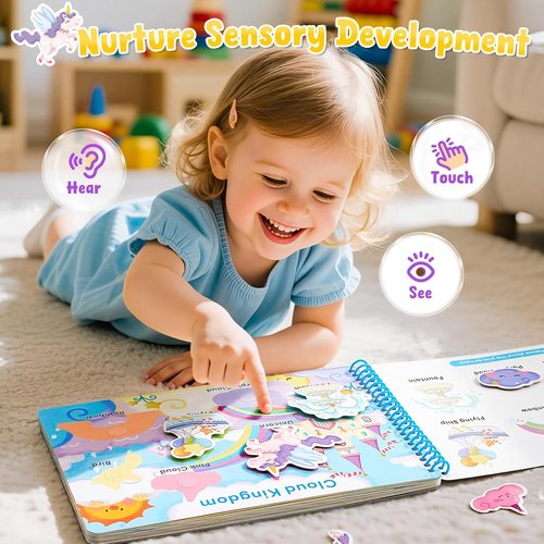 JoyCat Preschool Busy Book - Dual-Language Learning Activities for Toddlers 3-5 | Educational Sensory Toy