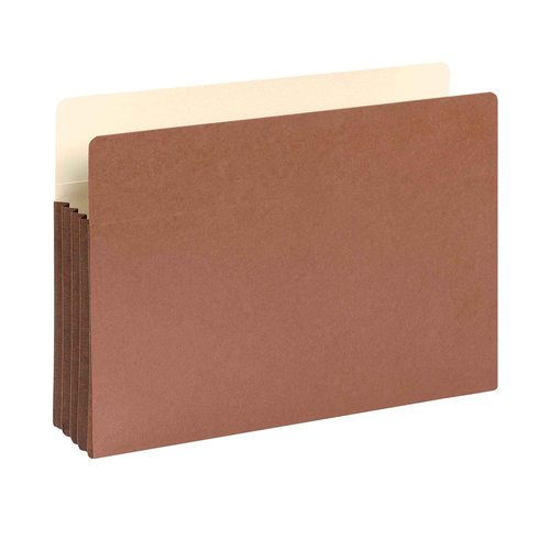 Smead File Pocket, Straight-Cut Tab, 3-1/2" Expansion, Legal Size, Redrope, 10 per Box (74264)
