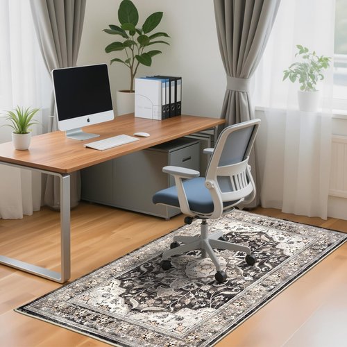 Large Office Chair Mat Desk Chair Mat for Hardwood Floor, Easy Glide for Office Home Gaming for Tile Floor,Large Floor Protector Rug,Anti-Slip, Fauxwool Three-Layer Material (Brown, 48x60)