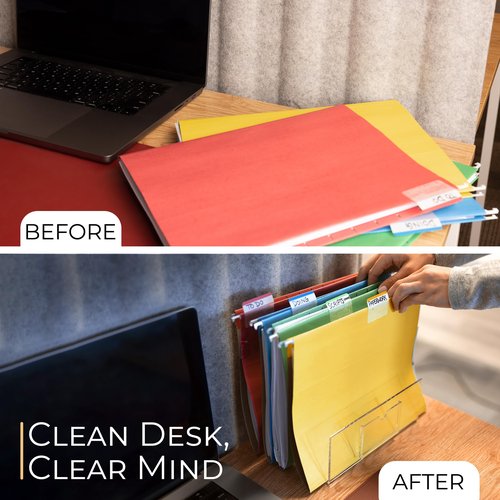 Legacy3 Durable Acrylic File Organizer - 4mm Thick Acrylic File Holder with 3 Section - Acrylic Desk Accessories with Busines Card Holder Included - 9" (L) x 6.5" (W) x 6.5" (H)