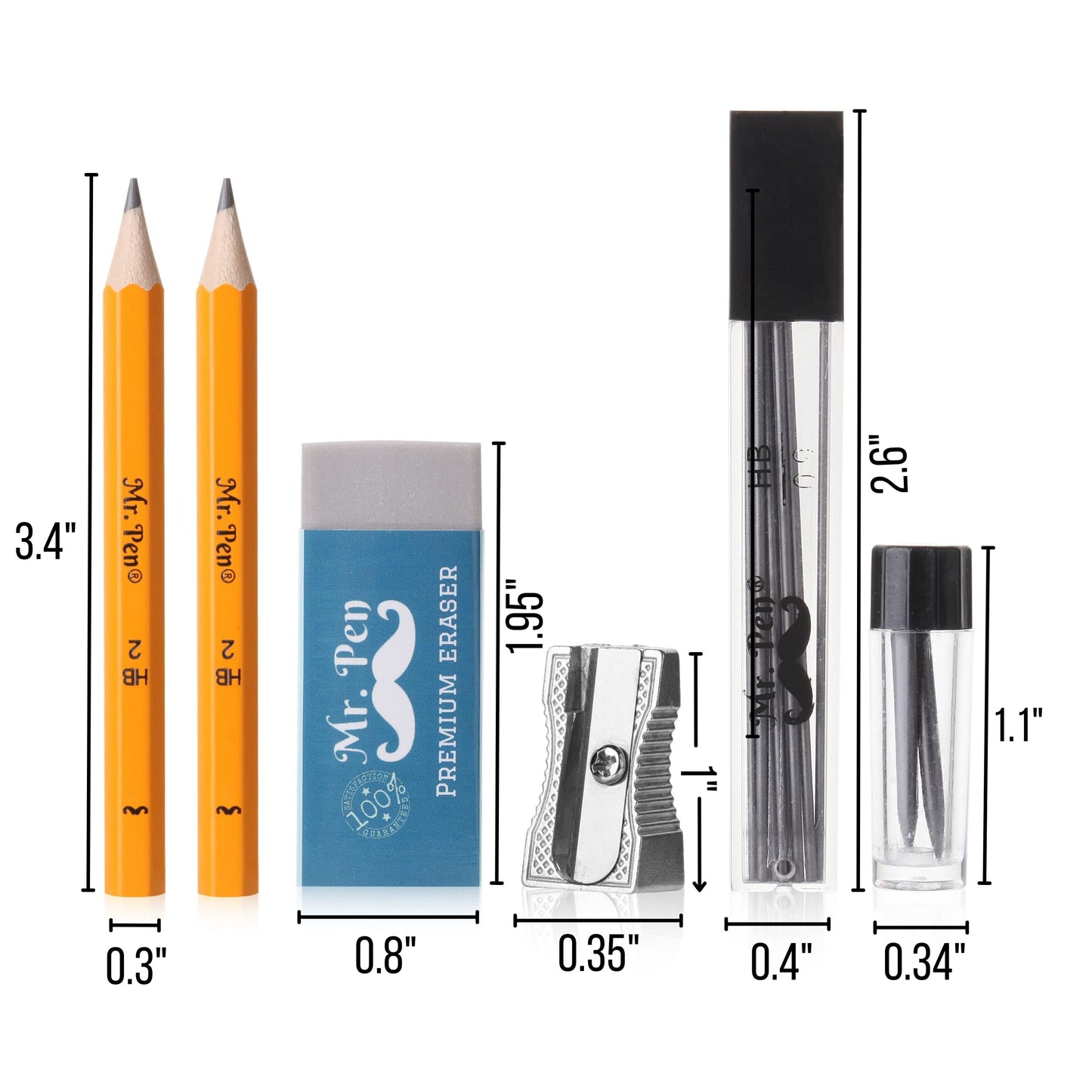 Mr. Pen- Professional Geometry Set, 15 pcs, Drafting Tools with Protractor