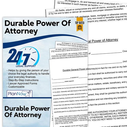 Durable Power of Attorney Do-it-Yourself Legal Form with Simple Instructions Live Legal Support