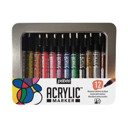 PEBEO Acrylic Markers, Assorted, 12X1.2MM