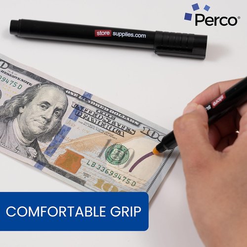 Perco Counterfeit Money Detector Pen - Reliable Fake Bill Checker | 2 Pack for Personal & Commercial Use