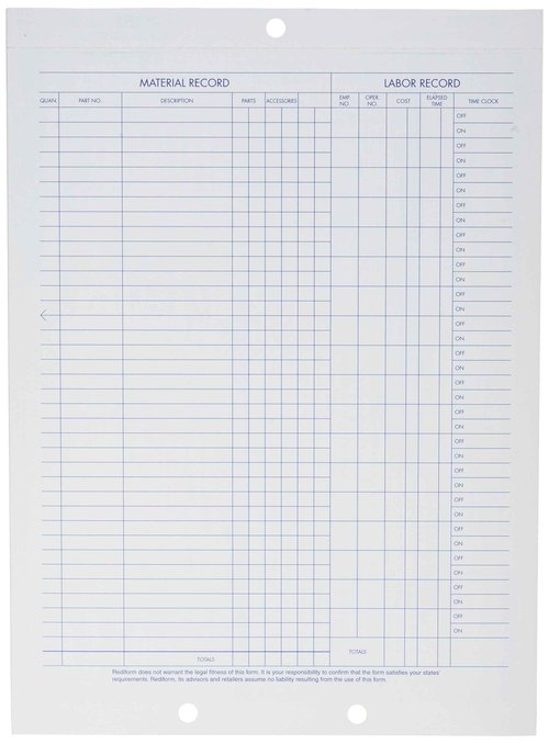 Rediform Auto Repair Polypack, Carbonless Triplicate Forms, 8.5" x 11.625", 50 Numbered Sheets (4P487)