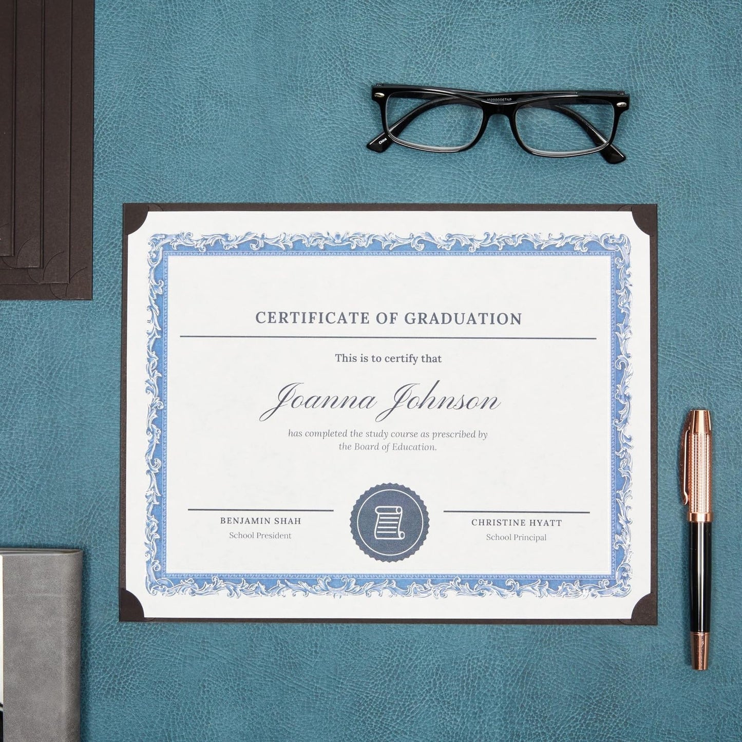 Certificate Holders - 48-Pack, Single-Sided, 8.5" x 11", Black - Bulk Diploma Covers & Certificate Folders for Employee Appreciation & Awards