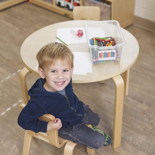 ECR4Kids Scoop Front Storage Bin, Multipurpose Organization, Clear, 30-Piece