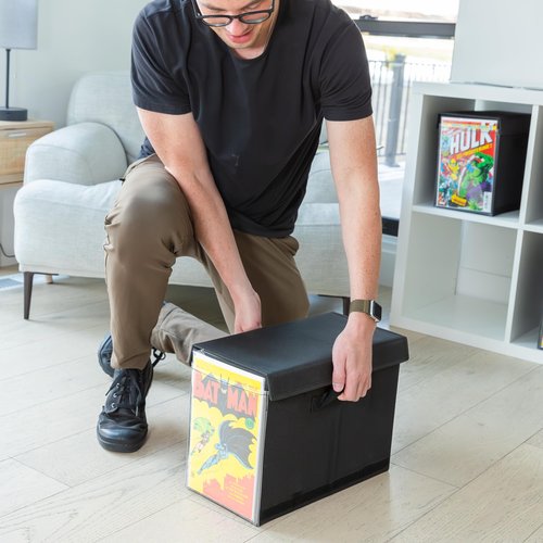 Swanky Nerd Comic Vision Comic Book Storage Box and Comic Book Display [Patent Pending] - Removeable, enclosed top - 2pack