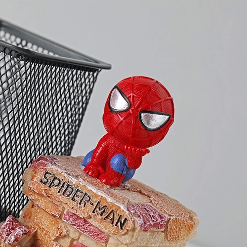 BREIS Spiderman Pen Holder, Creative Novelty Office Desk Decorations Man boy Girls Gadgets Stationery Storage Box Unique Gifts for Spiderman Fans (Red-A)