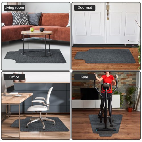 2 Pack Office Rolling Chair Mat for Carpet & Hardwood Floor 36"x48" Desk Chair Mat Extended Lip for Carpeted Floor Rolling Computer Office Chair Protector with Lip-Grey