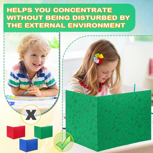 Crtiin 24 Pcs Privacy Folders - Classroom Desk Dividers for Student Testing | Cardboard Shields