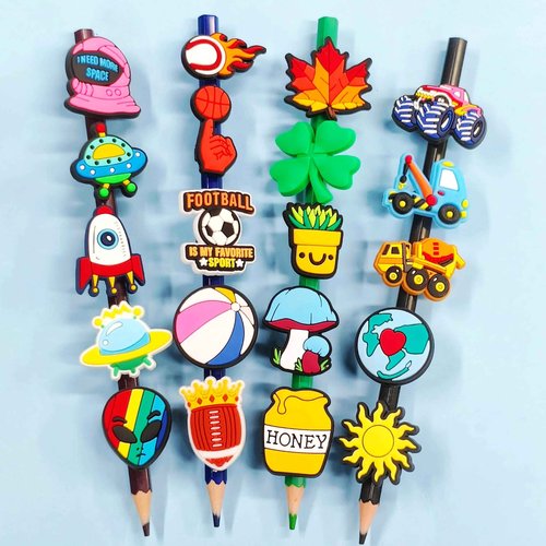 Wholesale 1000Pcs Random Pencil Topper Decoration,Mixed Tons of Different Themes,Lot Cute Pencil Charms Bulk for School Reward/Small Business