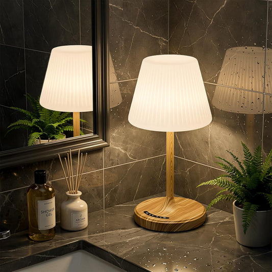 Skiennix Shower Lamp - Waterproof Rechargeable Cordless Light | Touch Dimmable, 4000mAh Battery, Ideal for Bathroom & Spa Use