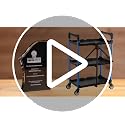 WORKPRO 3-Tier Collapsible Utility Cart Black Blue 210 LBS with Wheels