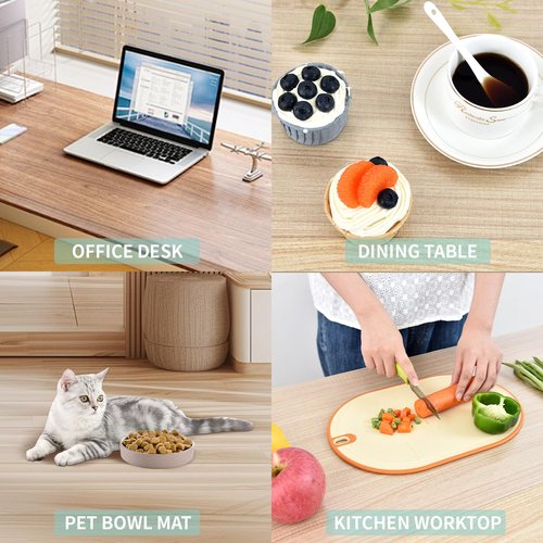 Clear Desk Mat, Non-Slip Clear Desk Pad for Keyboard and Mouse, Large Mouse Pad for Desk, Desk Protector Mat with Round Edge, Frosted Transparent Desk Mat for Office and Home Desktop (24x14 inch)