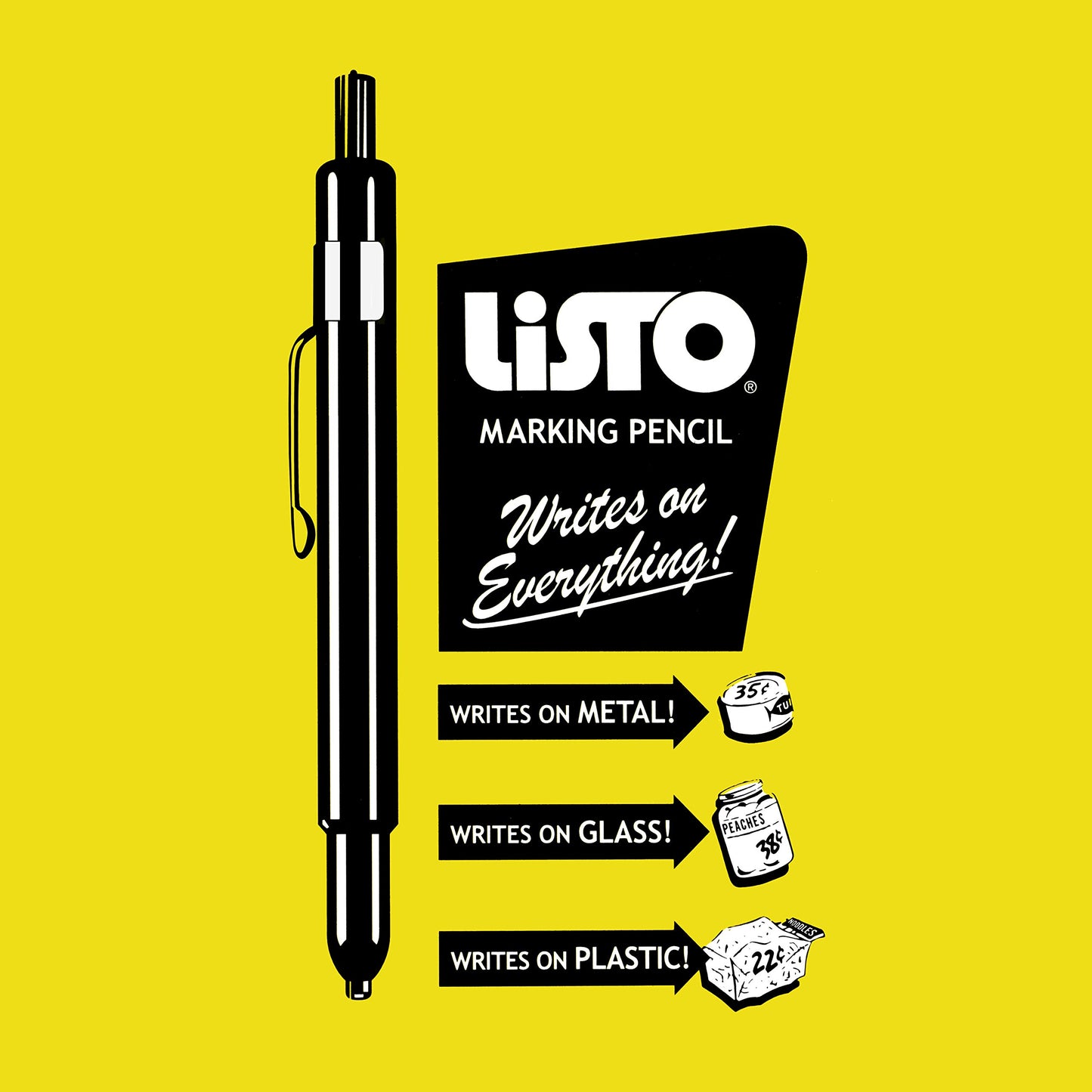 Listo 162B Marking Pencils Refill - Box of 72, Grease Pencils/China Marking Pencils/Wax Pencils - Made in USA (White)