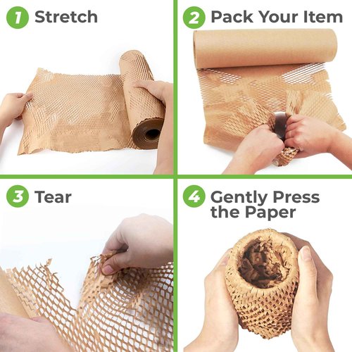 ipg HexcelWrap Kraft Paper Cushioning Roll, 15.25" x 840 ft, Brown Kraft