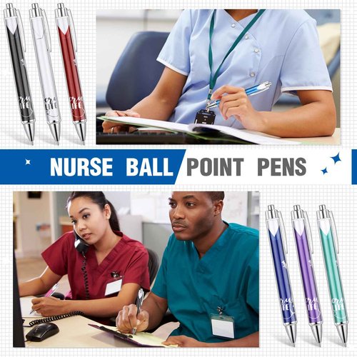 Jetec 120 Pcs Nurse Pen bulk Nurse Appreciation Gifts Nursing Ball Point Pens Retractable Nurse Week Ink Pens Funny Press Pen for Medical Assistants Students Workers Office 1.0 mm Black Ink(Stylish)