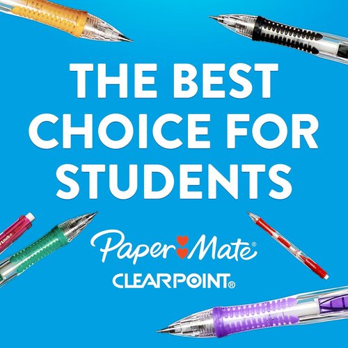 Paper Mate Clearpoint Mechanical Pencils - 0.7mm HB #2 Lead, 2 Pencils, 1 Refill & 2 Erasers | Perfect for School & Note-Taking