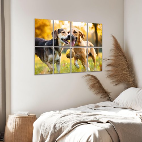 Art Acoustic Panels lovely dog portrait public park Dog Playful Playing Animals Public Acoustical Soundproof Wall Panel with Self-Adhesive Decorative Sound Absorbing Panel Acoustic Treatment