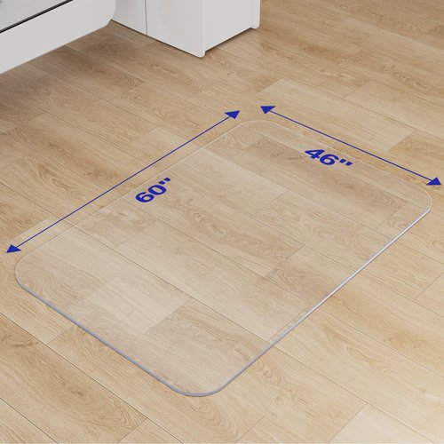 Delamu Large Office Chair Mat for Hardwood Floor, 46"×60" Office Computer & Desk Chair Mat, PVC Heavy Duty Floor Protector Mats for Rolling Chairs, Transparent