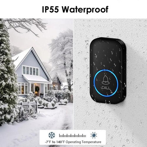 Caregiver Pager, FullHouse Wireless Call Button 1000+ Feet, SOS Alert Nurse Calling Elderly Fall Help System for Patient/Disabled Monitoring at Home, IP55 Waterproof
