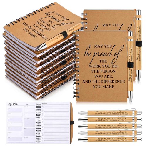 60 Pcs Employee Appreciation Notebooks Gifts 2025 Planner Journal with Motivational Pens Customer Service Week 2025 Thank You Gifts Bulk for Teacher Team Coworker Volunteer