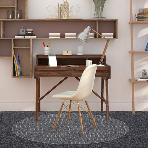 Office Chair Mat for Carpet, 39"×39" Round Rolling Gaming Chair Mat with Anti-Slip Particles, Clear Heavy Duty Floor Protector for Office&Home