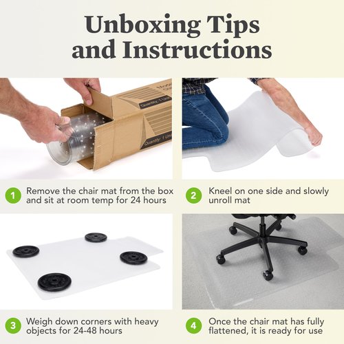 HON Office Chair Mat for Carpet, Computer Desk Chair Mat for Carpeted Floors, Easy Glide for Office or Home with Extended Lip (36” x 48”)