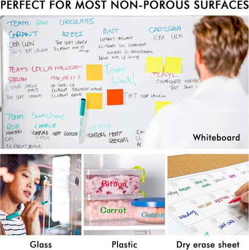 Shuttle Art Dry Erase Markers - 90 Bulk Pack in 15 Colors | Fine Point Magnetic Markers for Whiteboards & Glass