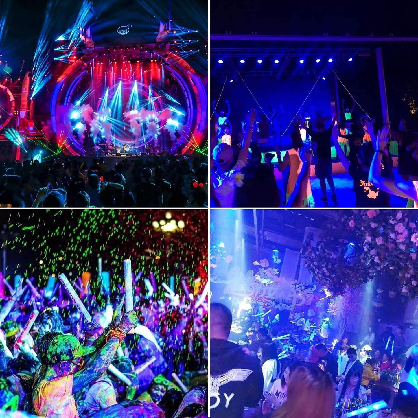 XYCN 150W Black Light Flood Light - Waterproof IP66 for Glow Parties, Halloween & Neon Decor