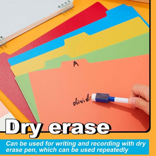 51 Pcs Top Tab File Guides Alphabetic File Dividers Alphabet Sticker, a-z 1/5 Tab Dividers for Office Business Classroom Products, Polypropylene, 11.8 x 10 Inch