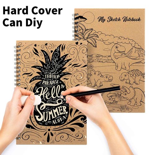 Epakh 22 Pack Spiral Notebook Bulk, Back to School Hardcover Spiral Journal Notebook 5.5 x 8.3 Inch, First Day of School Brown Travel Writing Journal Notepad, 50 Sheets 100 Pages(A5,Unlined)